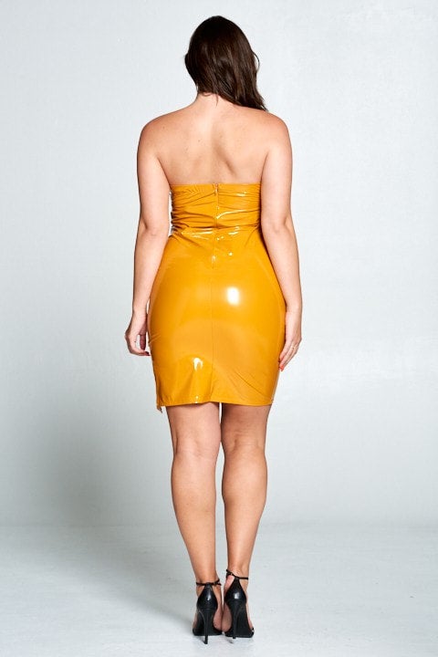 Sky Plus Latex Slit Tube Dress | Turn Her Style, LLC